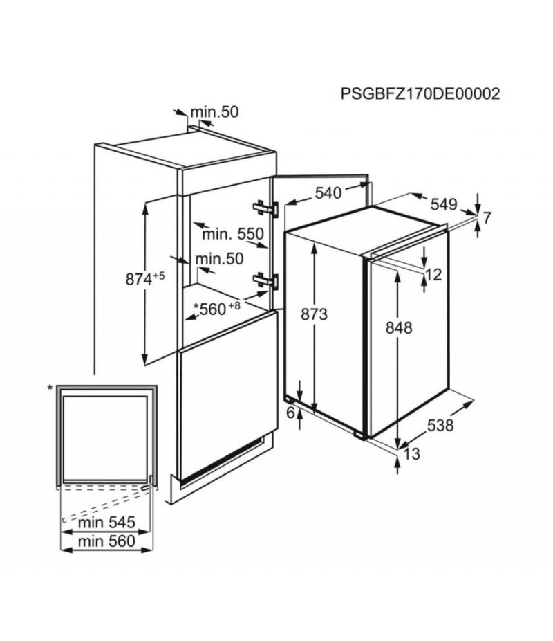 Congelatore Electrolux LUB3AE88S Da incasso Classe E 99L Bianco