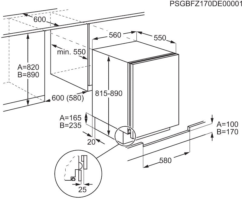 Frigorifero Electrolux LXB2AE82S Incasso Sottotavolo 82cm Classe E