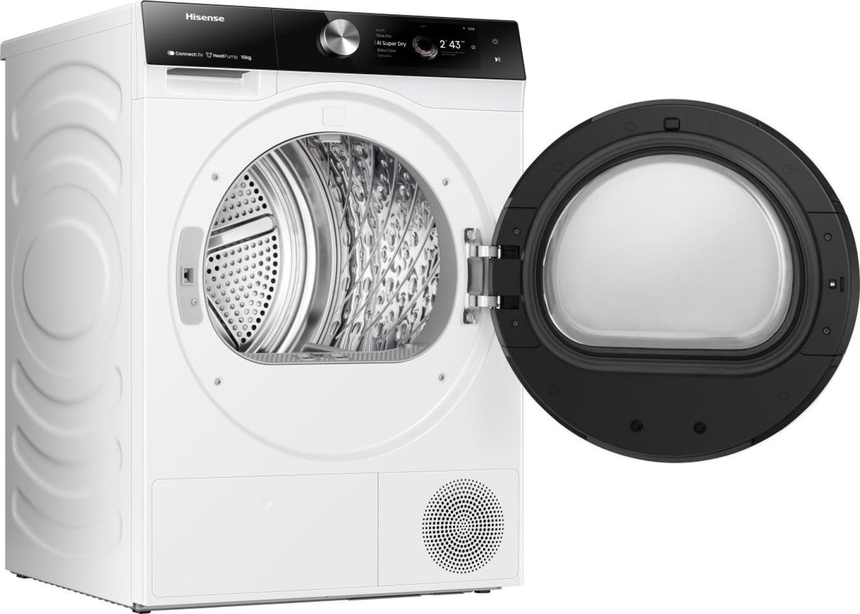 Asciugatrice Hisense 7S DH7S107BW Libera Installazione Pompa di Calore 10 Kg Classe C