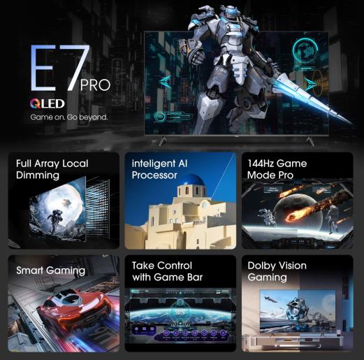 TV Hisense 75E79NQ 75" 4K QLED VIDAA D.VISION AI WI-FI