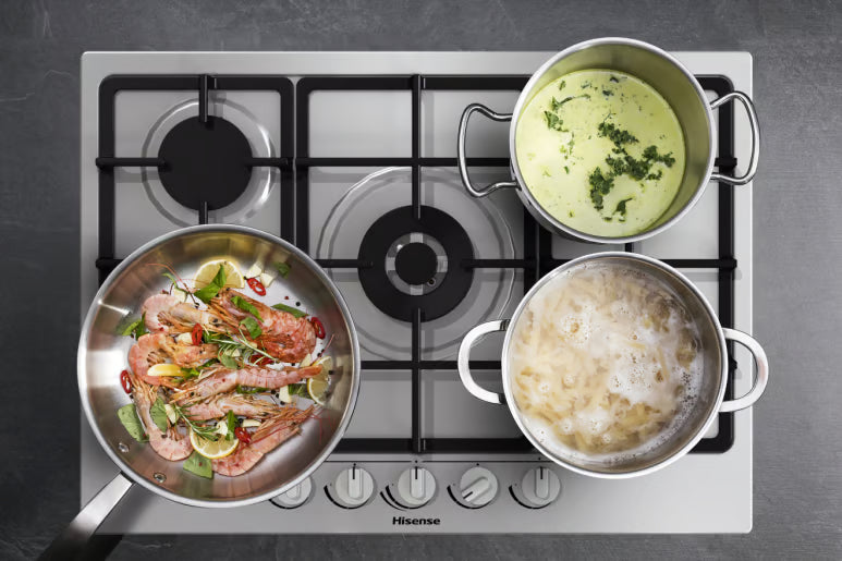 Piano Cottura A Gas Hisense GM773XF 5 Fuochi 70 Cm Inox