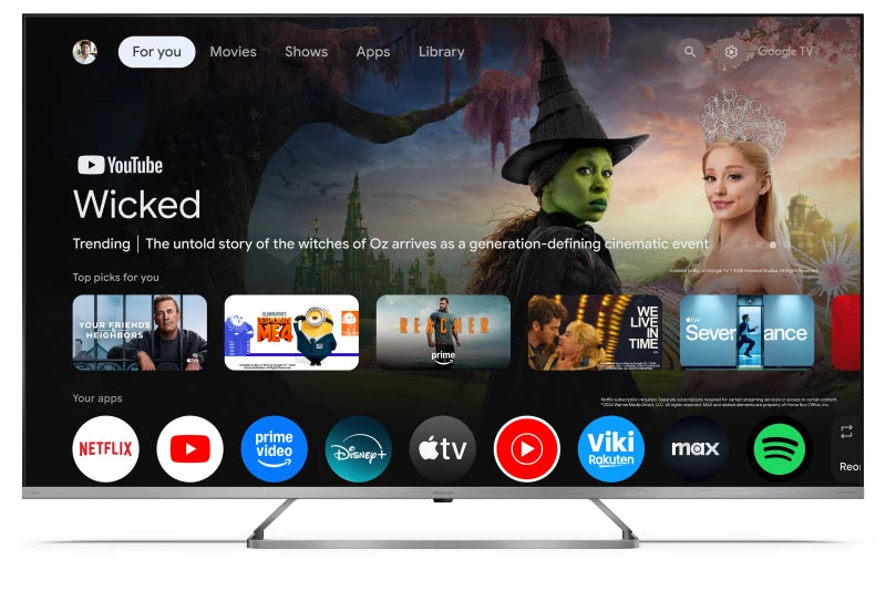 TV Sharp 50JP7765E 50" 4K Ultra HD MiniLED QLED 60Hz Google TV Dolby Vision Atmos Classe E