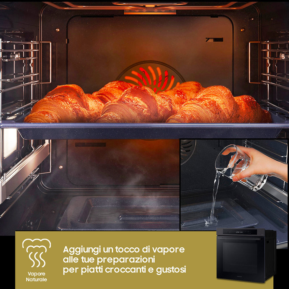 Forno Da Incasso Samsung NV7B4040VBB Multifunzione Classe A+ Black Inox 76 Litri Wi-Fi Funzione Vapore