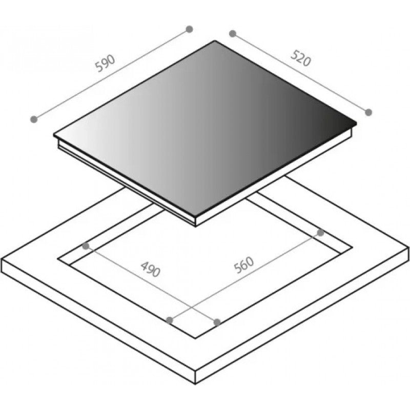 Piano Cottura Induzione Fabita BSS640T 60CM 4 Zone Colore Nero