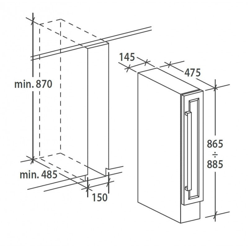 Cantinetta Vini Candy CCVB 15/1 Da Incasso 7 Bottiglie 1 Zona Wi-Fi Classe G