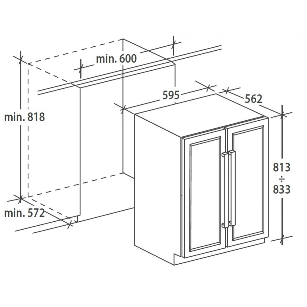 Cantinetta Vini Candy CCVB 60D/1 Incasso 2 Zone 38 Bottiglie Con Wi-Fi Classe G