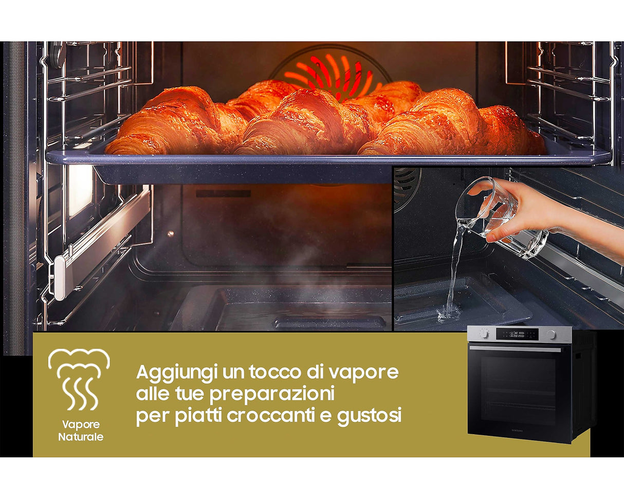 Forno Samsung NV7B44403BS Capacità 76 Lt Classe A+ Pirolitico con Vapore Wi-Fi