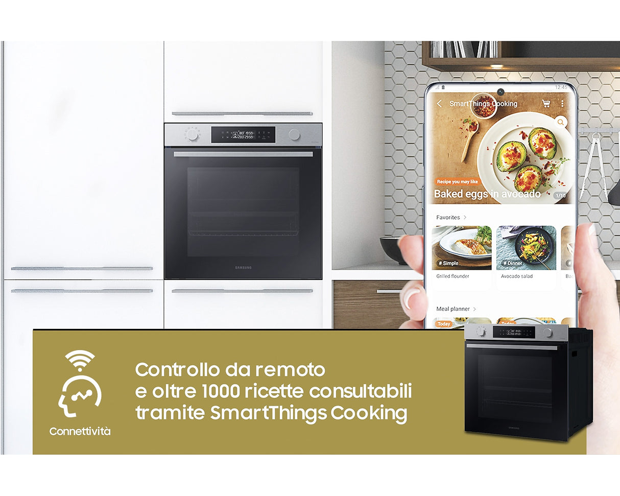 Forno Samsung NV7B44403BS Capacità 76 Lt Classe A+ Pirolitico con Vapore Wi-Fi
