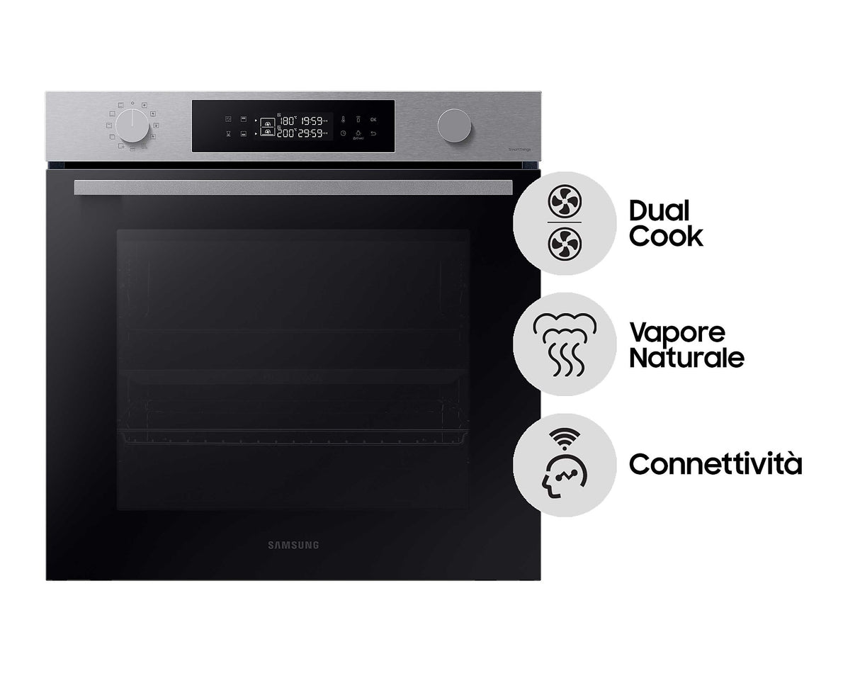 Forno Samsung NV7B44403BS Capacità 76 Lt Classe A+ Pirolitico con Vapore Wi-Fi