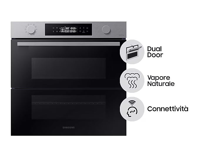 Forno Samsung NV7B45403BS Elettrico Da Incasso Dual Cook Flex Classe A+ 76L Vapore Wifi