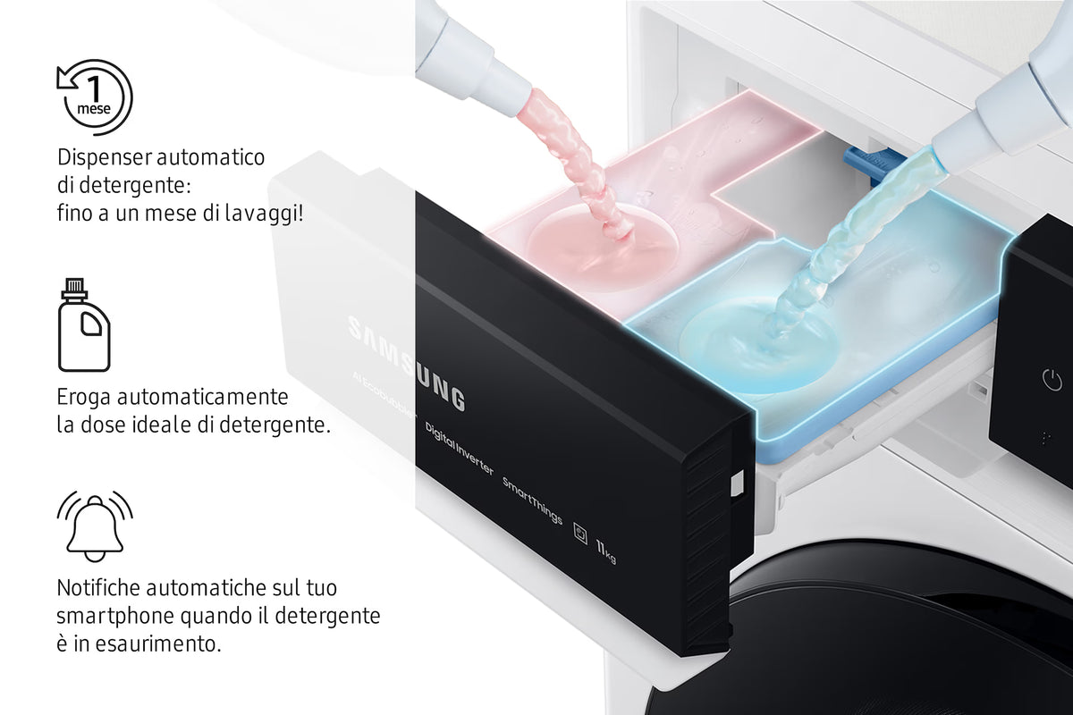 Lavasciuga Samsung WD90DG6B85BKU3 9/6 kg Classe D Bianca