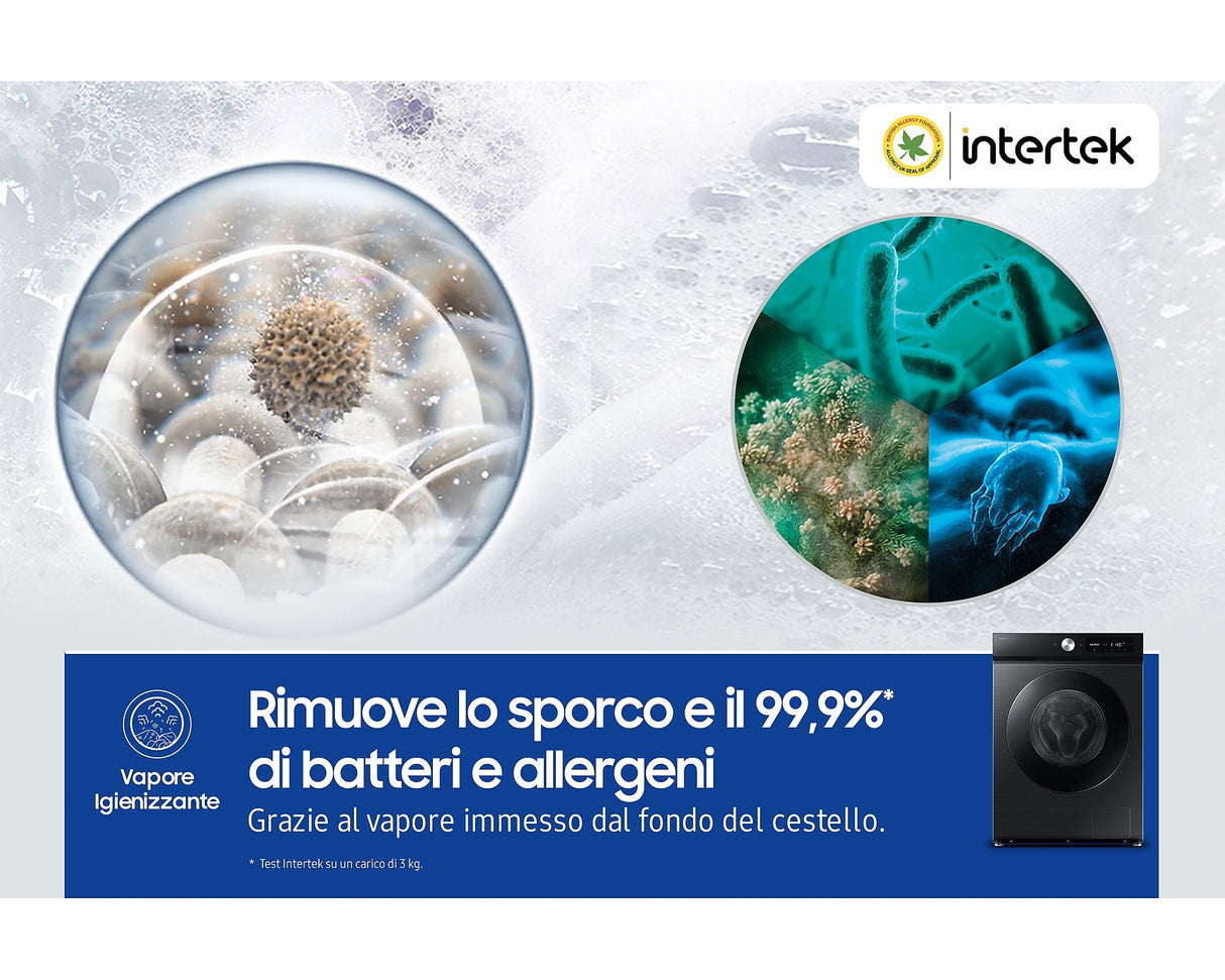Lavatrice Samsung WW11DB7B94GBU3 Classe Energetica A-20% Capacità 11 Kg con Sistema Ecodose