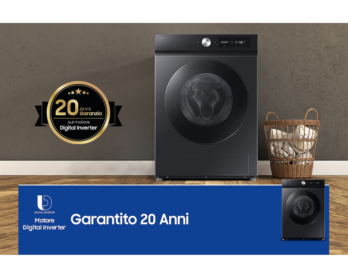 Lavatrice Samsung WW11DB7B94GBU3 Classe Energetica A-20% Capacità 11 Kg con Sistema Ecodose