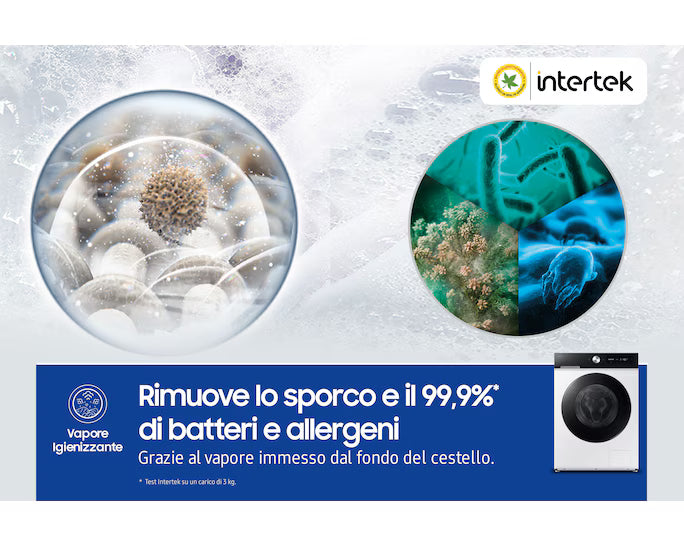 Lavatrice Samsung WW11DB7B94GEU3 Capacità 11KG Classe A-20% Ecodosatore Wi-Fi AI