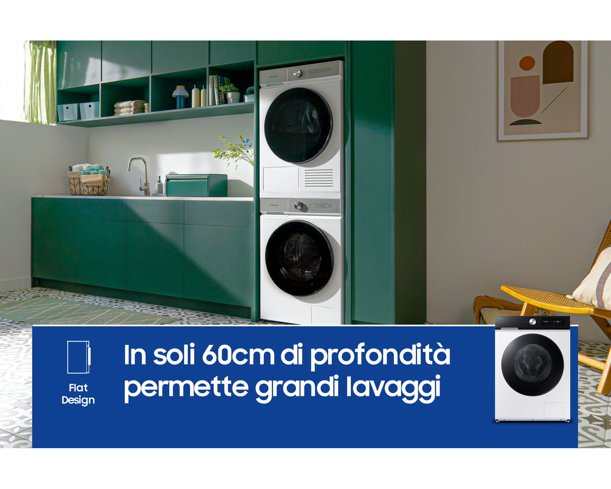 Lavatrice Samsung WW11DB7B94GEU3 Capacità 11KG Classe A-20% Ecodosatore Wi-Fi AI