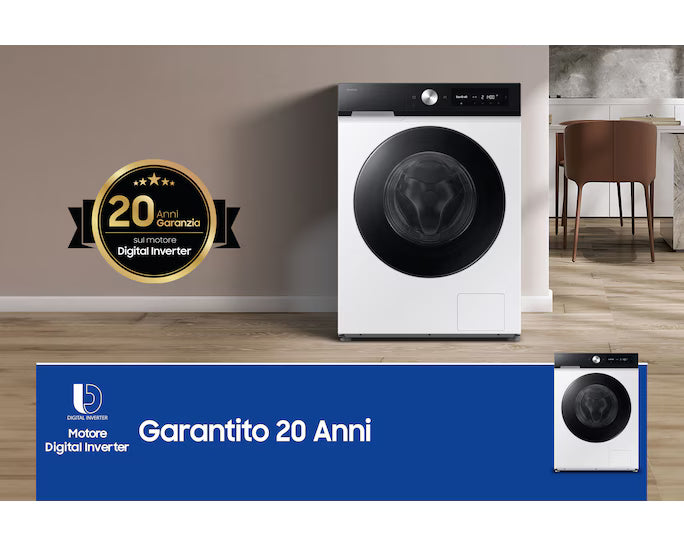 Lavatrice Samsung WW11DB7B94GEU3 Capacità 11KG Classe A-20% Ecodosatore Wi-Fi AI