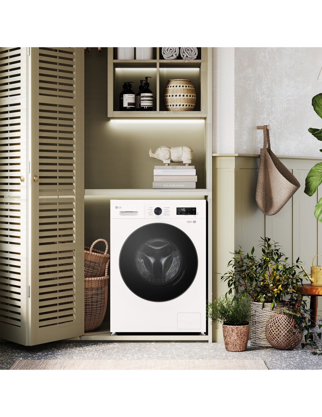 Lavasciuga LG W4NX1085NWB 8/5kg Serie X1 Classe A/E 6 Motion Direct Drive Wi-Fi 1400 giri Lavaggio Allergy Care Bianca