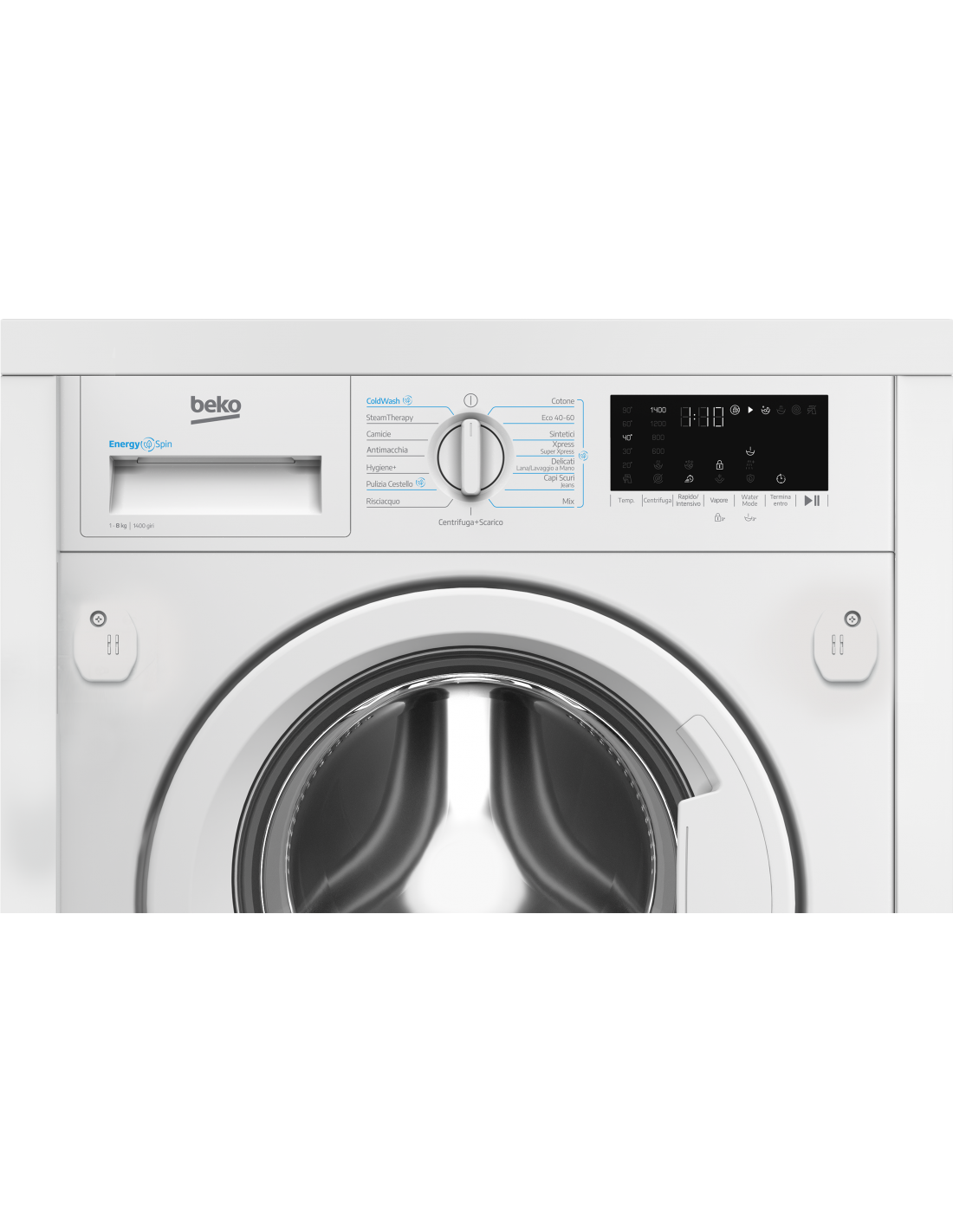 Lavatrice Beko WIT8A4BW Da Incasso Classe A Capacità 8 Kg Centrifuga 1400 Giri