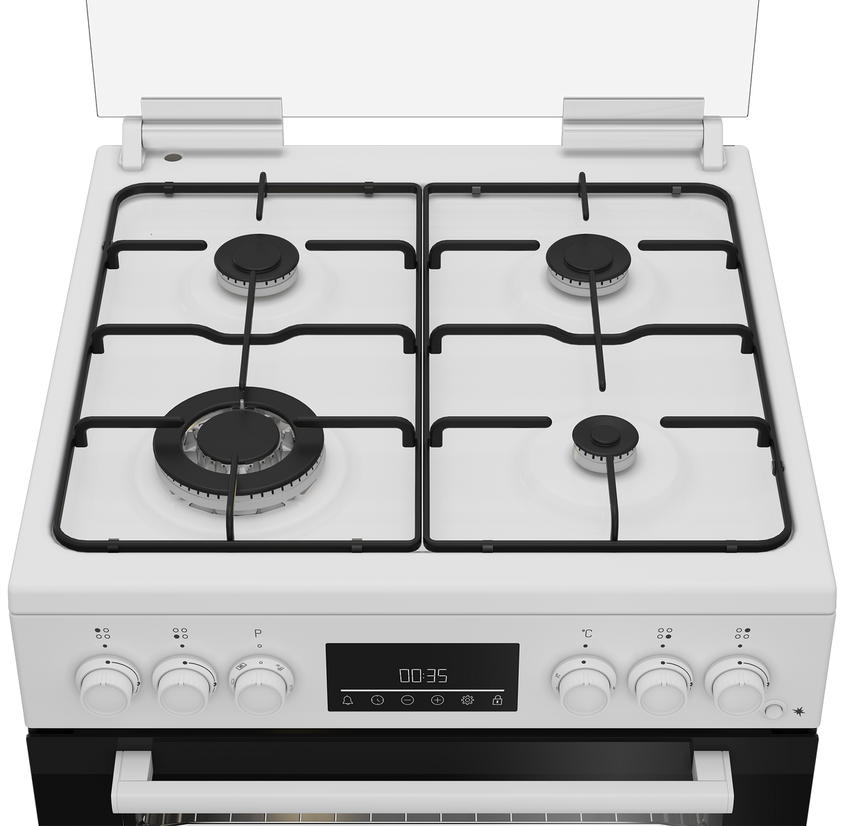 Cucina a Gas Beko FBE62310GW 4 Fuochi Forno Elettrico Ventilato Grill 60x60 cm Bianco
