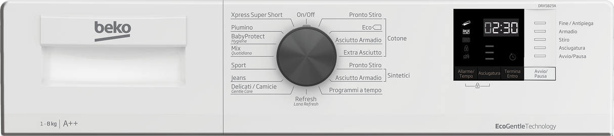 Asciugatrice Beko DRXS823A Slim Capacità 8 Kg Pompa Di Calore Classe E