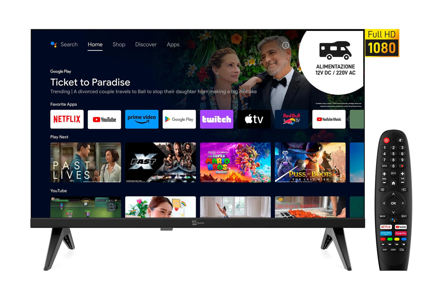 TV Telesystem SMG14 22" Android Smart TV LED FHD