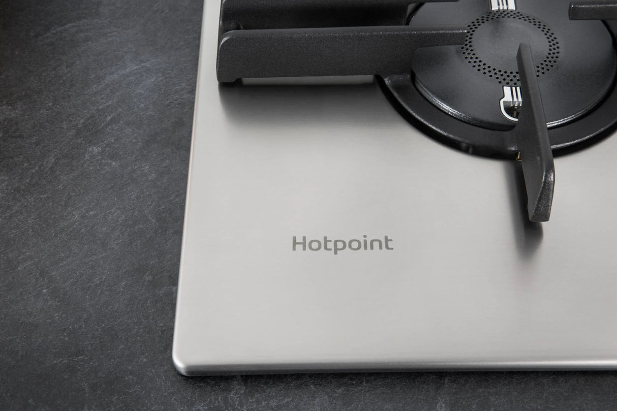 Piano Cottura A Gas Hotpoint FTGHL 641 D/IX/HA 4 Fuochi A Rombo Direct Flame Acciaio Inox