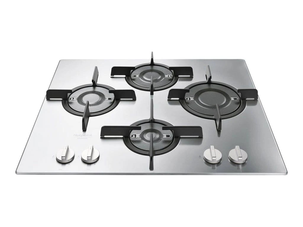 Piano Cottura A Gas Hotpoint FTGHL 641 D/IX/HA 4 Fuochi A Rombo Direct Flame Acciaio Inox