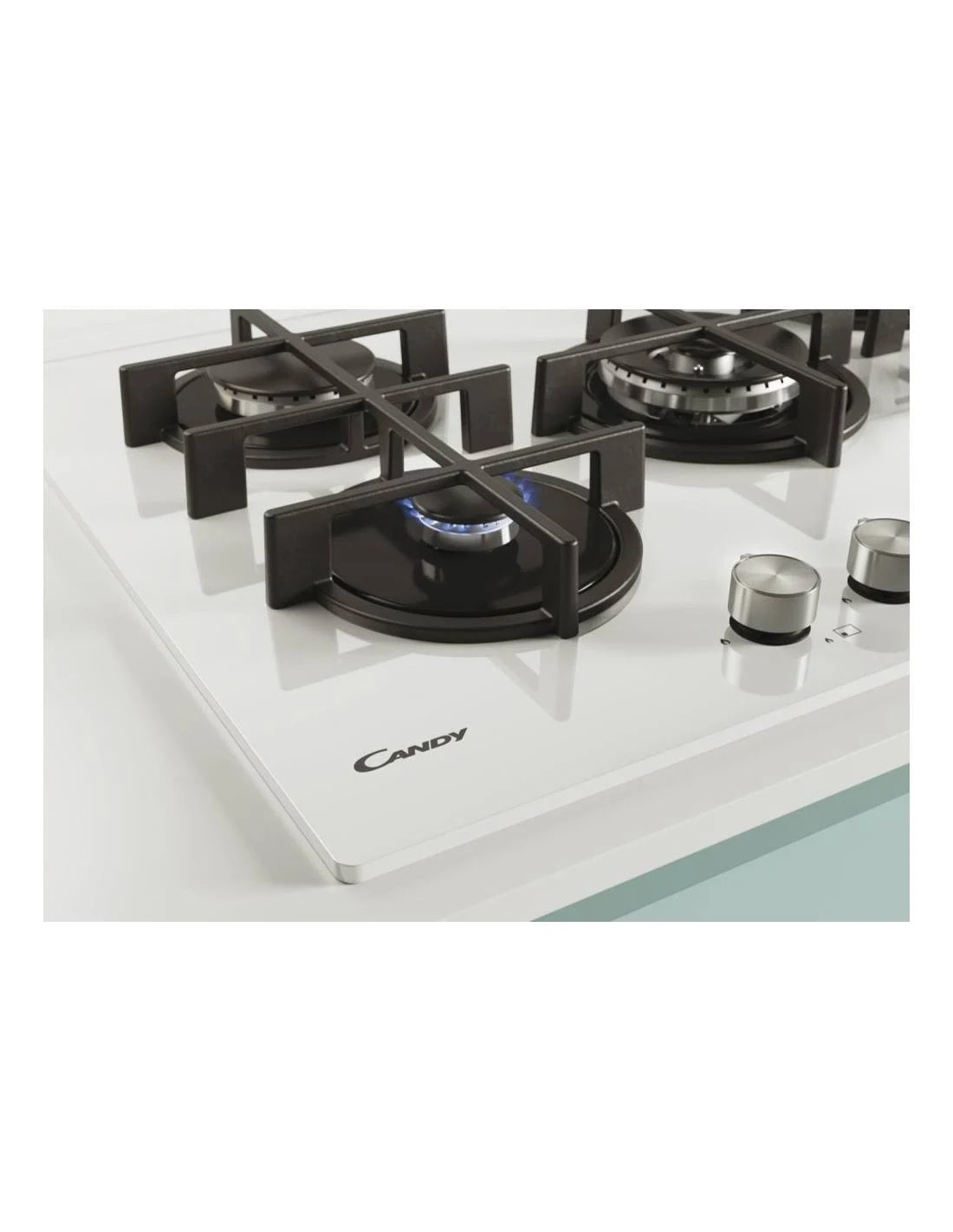Piano Cottura A Gas Candy CVG74WPW 5 Fuochi Vetro Bianco
