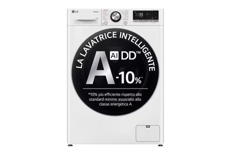 Lavatrice LG F4R7011TSWC 11 Kg 1400 Giri AI DD TurboWash 360 Wi-Fi Classe A White