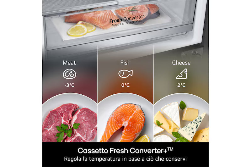 Frigorifero combinato LG GBBS726CPY 60 cm 375L AI Inverter Wi-Fi Metal Fresh Door Cooling Total No Frost Classe C