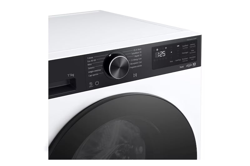 Lavatrice LG F4NX5011TKB 11kg Serie X5 1400 giri Wi-Fi 6 Motion Direct Drive Allergy Care Classe A-40%