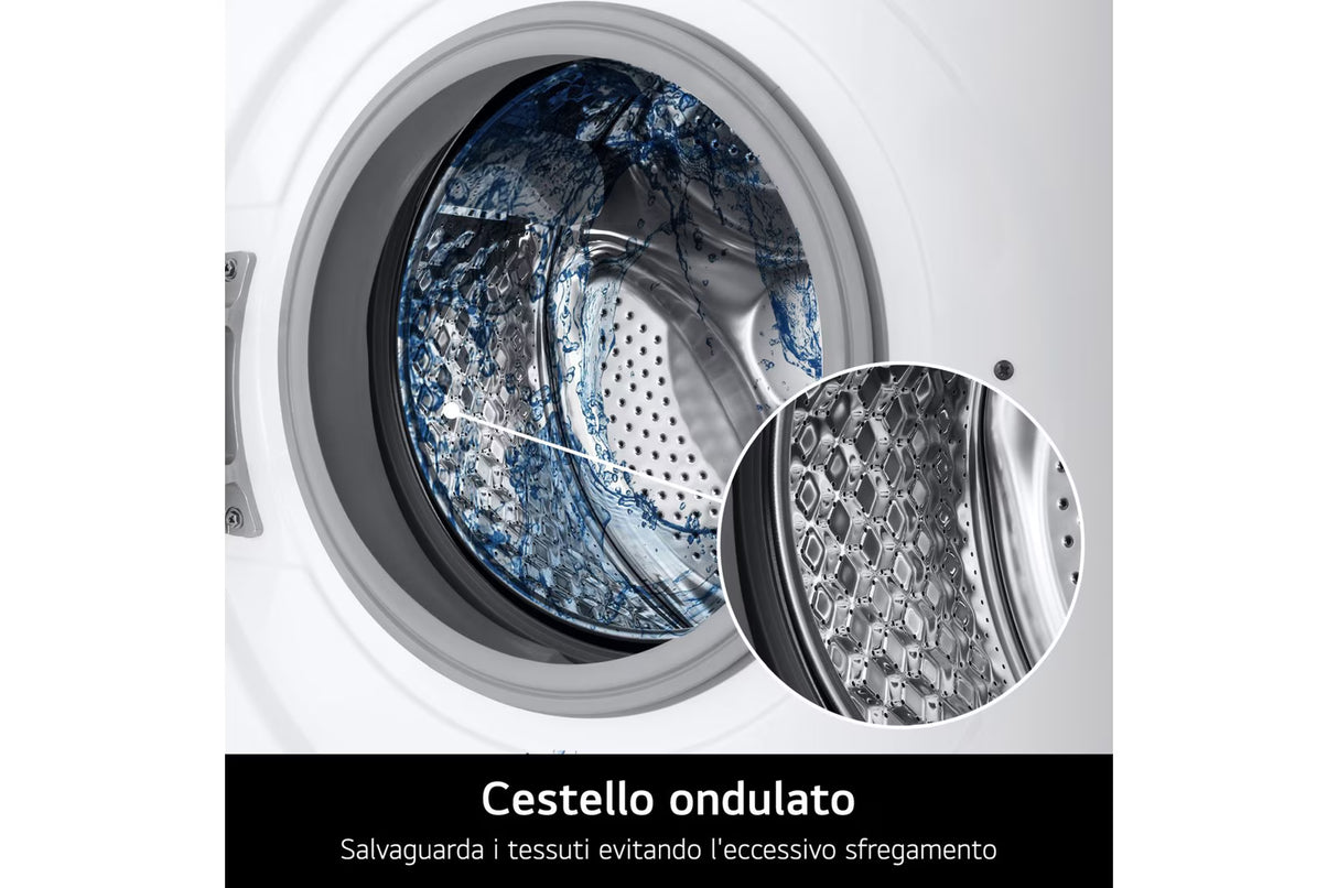 Lavatrice LG F4NA10S8NWK Slim Classe A Capacità 8 Kg Centrifuga 1400 Giri