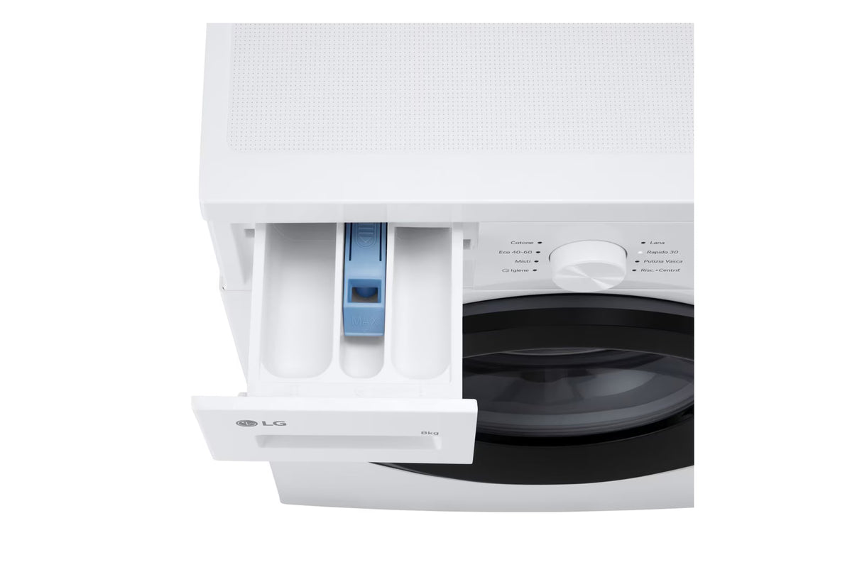 Lavatrice LG F4NA10S8NWK Slim Classe A Capacità 8 Kg Centrifuga 1400 Giri