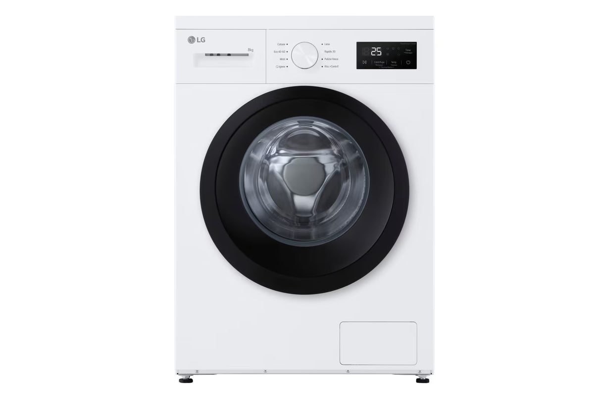Lavatrice LG F4NA10S8NWK Slim Classe A Capacità 8 Kg Centrifuga 1400 Giri
