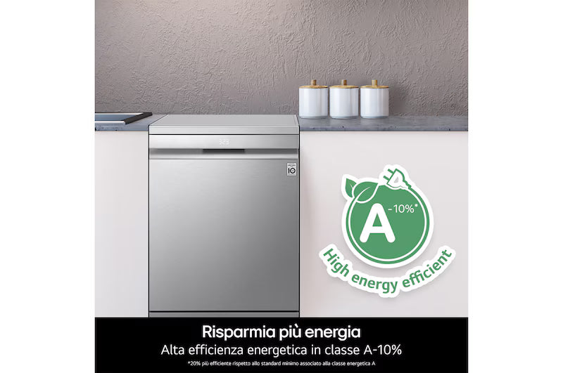 Lavastoviglie LG DF587HVS 14 coperti libera installazione Vapore Auto-apertura Wi-Fi 43 dB Classe A (-10%)