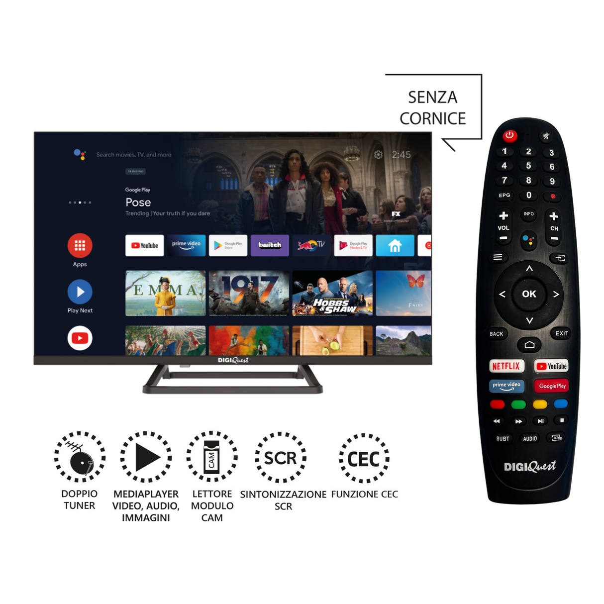 TV Digiquest ATV32 Smart TV 32" Full HD Android TV