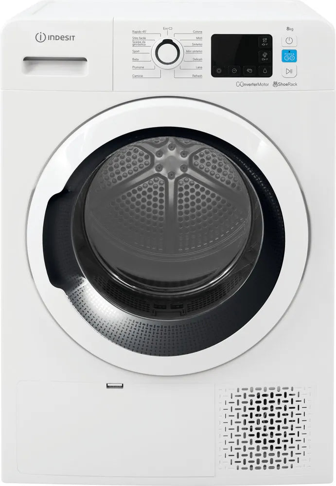 Asciugatrice Indesit YTNM1183KRXIT 8Kg Classe C Pompa di calore Inverter