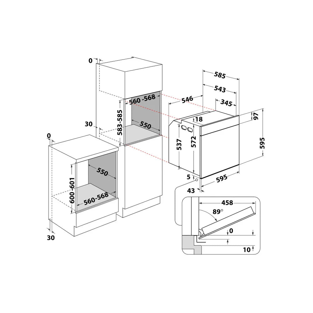Forno Hotpoint FIT804HANHA Elettrico Da Incasso Classe A 73L Antracite