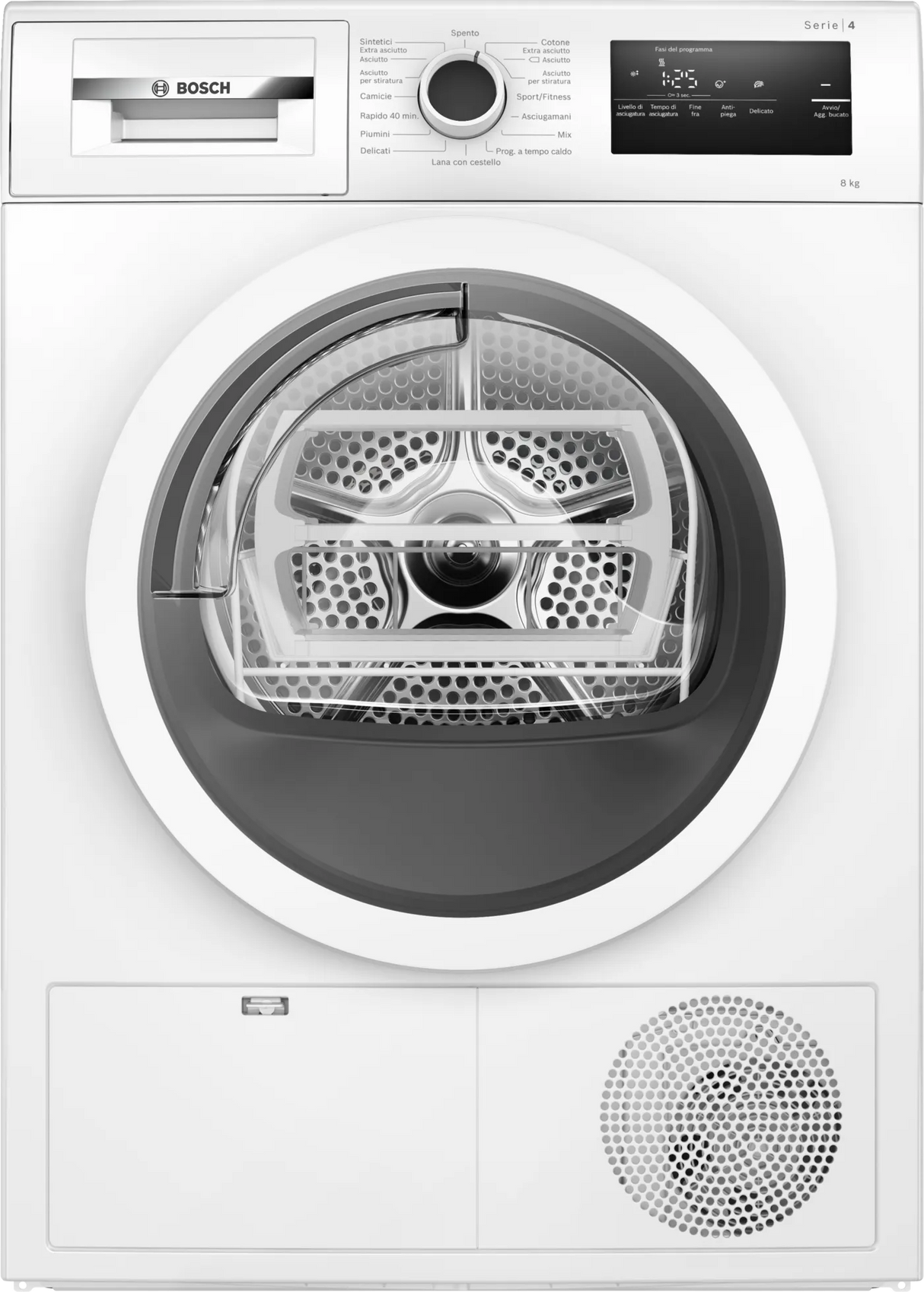Asciugatrice Bosch WTH85V18II 8KG Classe E Pompa di calore EasyClean Bianca