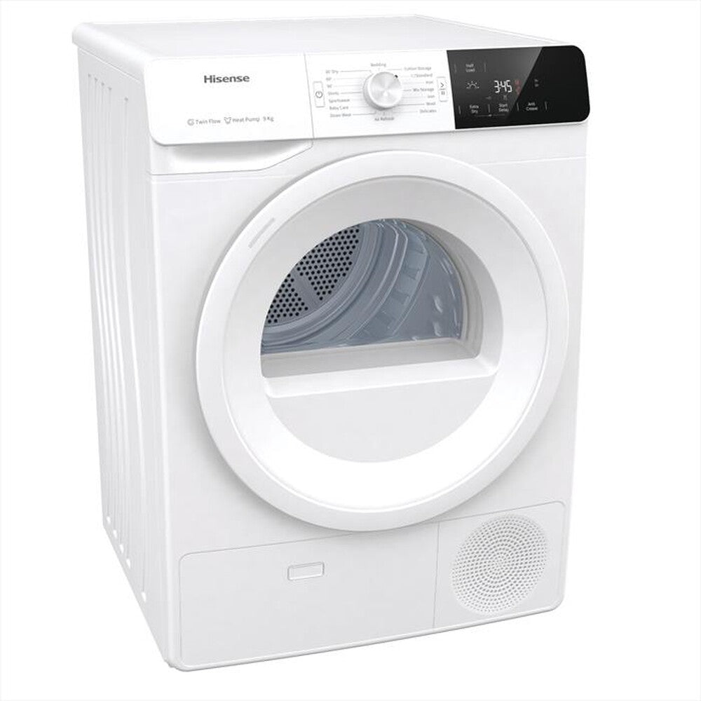 Asciugatrice Hisense DHGE901 9KG Classe E Pompa di calore Bianca