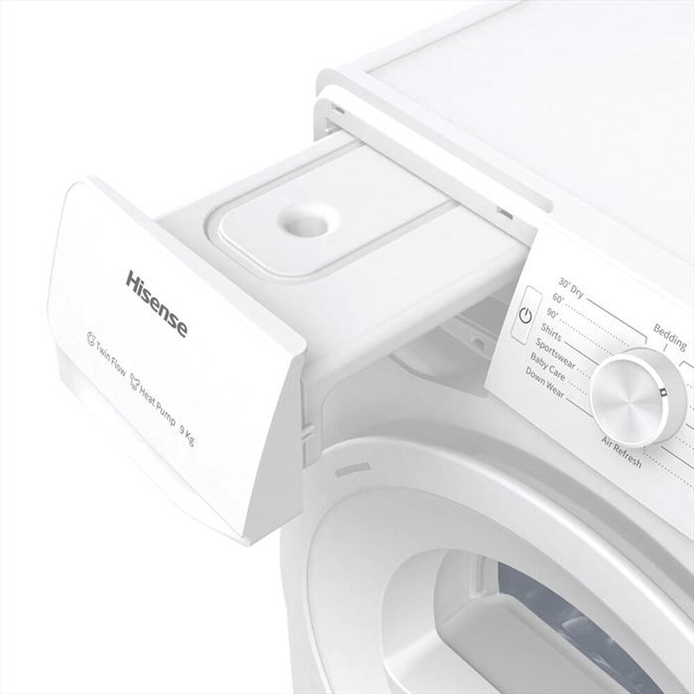 Asciugatrice Hisense DHGE901 9KG Classe E Pompa di calore Bianca