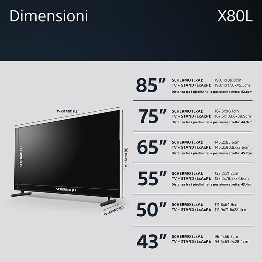 TV Sony KD43X80LPAEP 43" LED 4K HDR Google TV Smart Wi-Fi