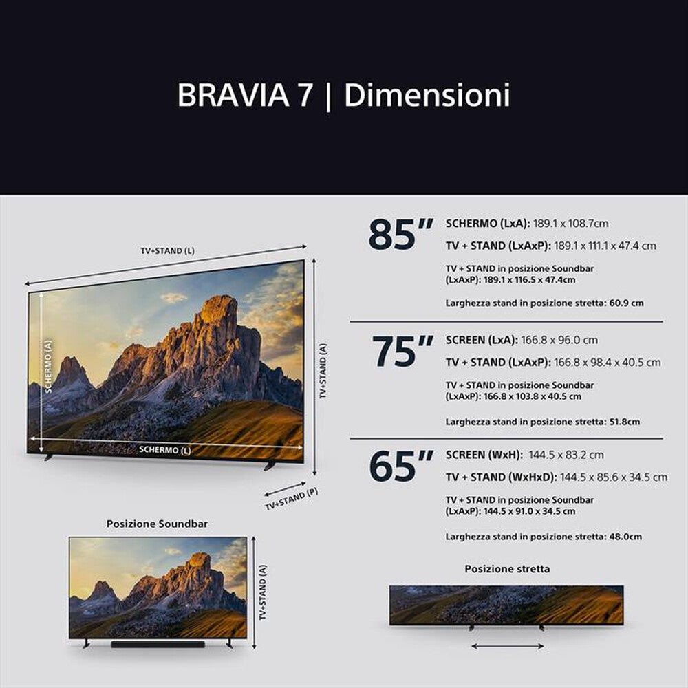 TV Sony K65XR70AEP 65 "SDS BRAVIA 7 QLED Google TV 4K Ultra HD Dolby Atmos