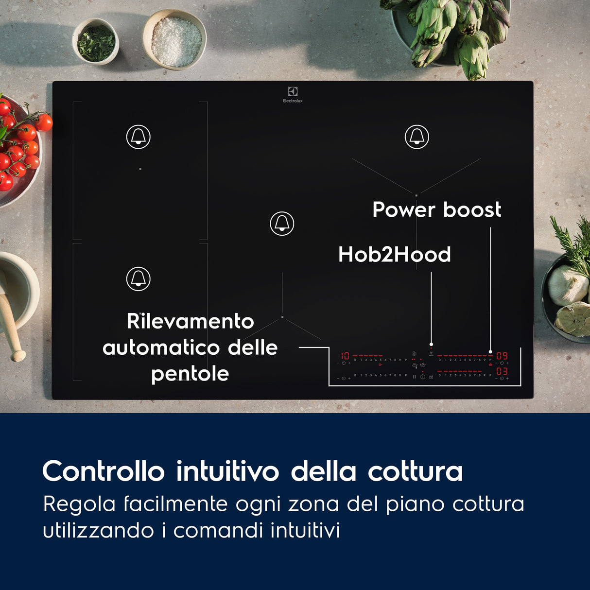 Piano Cottura Induzione Electrolux KIS82453IZ 80 Cm 4 Zone Cottura Colore Nero