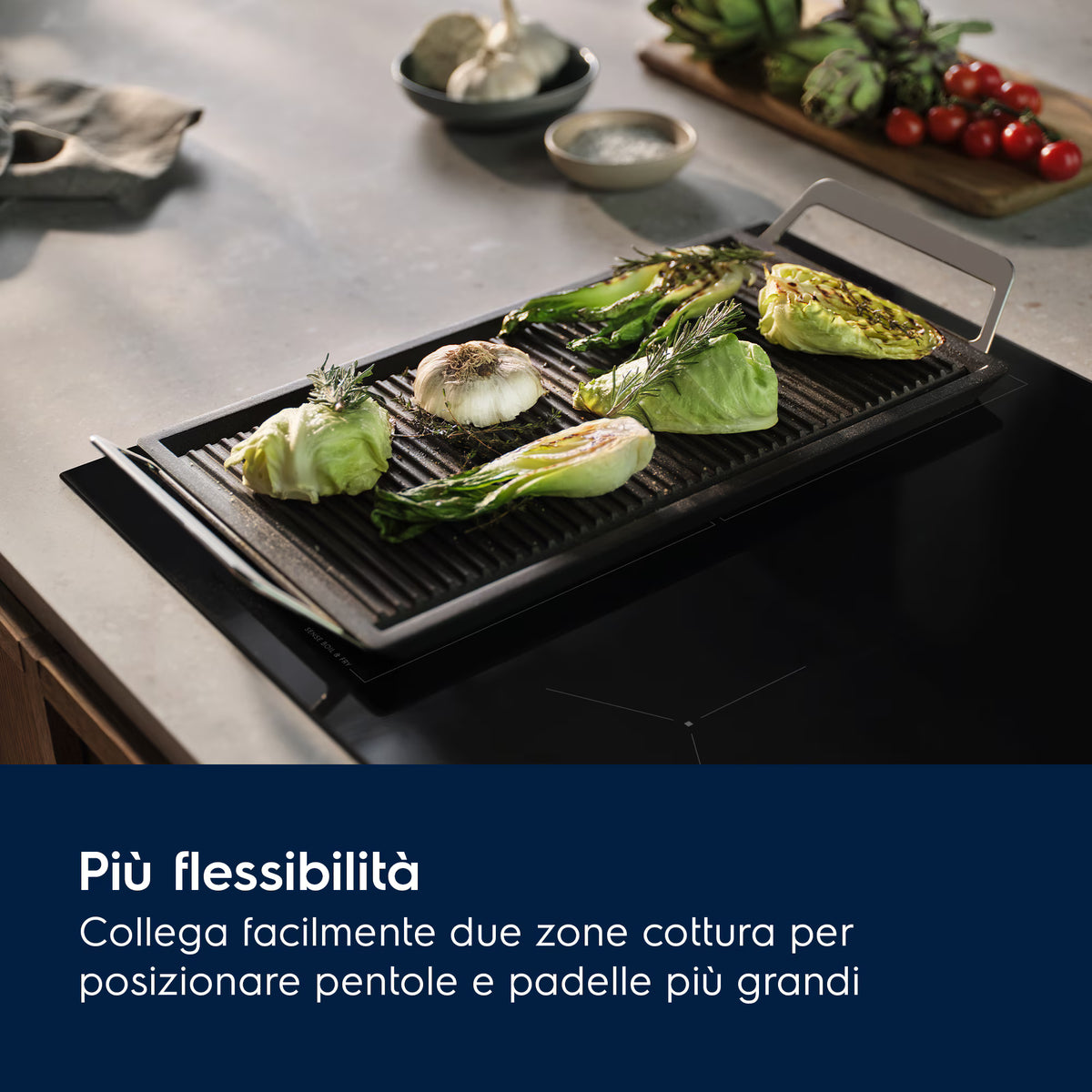 Piano cottura Electrolux LIL83441 Serie 600 Bridge – 80 cm, 4 zone, Induzione, Hob2Hood®, SliderTouch