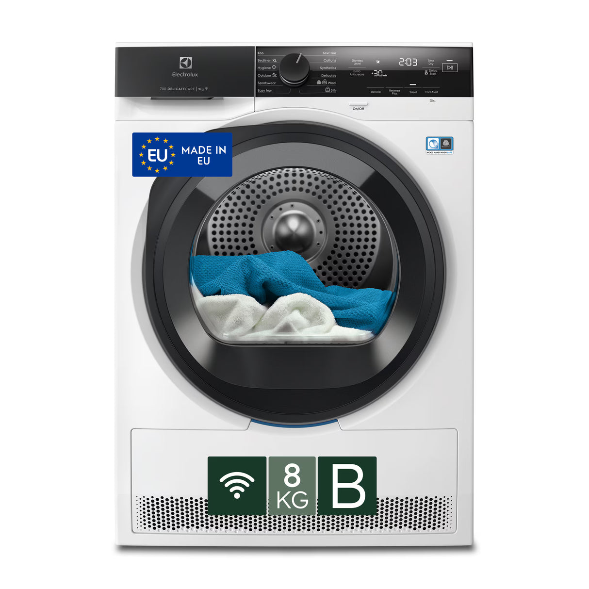 Asciugatrice Electrolux EW7H48GY Pompa di calore 8KG Classe B Serie 700 DelicateCare