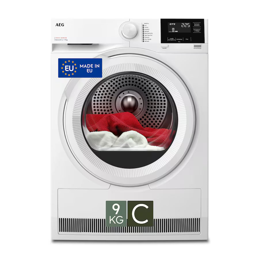 Asciugatrice AEG TR7G93W Classe C 9 kg Series 7000 SensiDry  Libera installazione Bianco