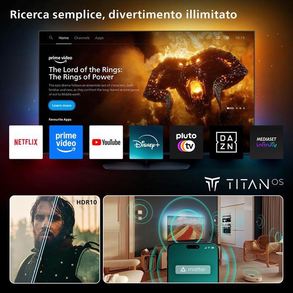 TV Philips 32PFS6900/12 Smart TV 32" Full HD Titan Os Ambilight