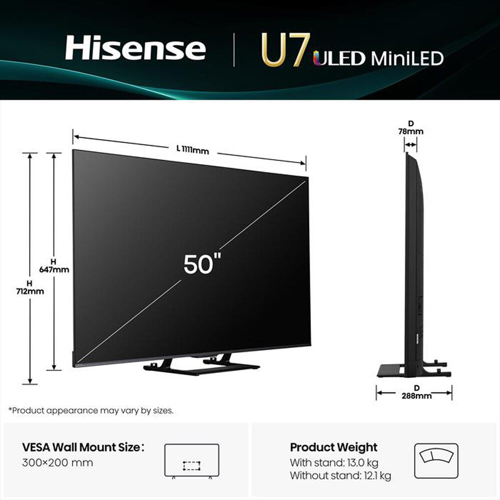 Hotel TV Hisense 50U79Q 50" Mini LED 4K UHD Smart TV HDR AI Wi-Fi