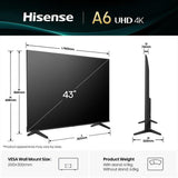 Hotel TV Hisense 43A69Q 43" 4K AI UHD Smart VIDAA Smart OS